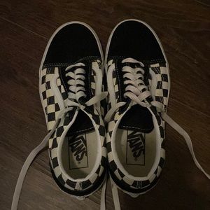 Black and white checkered vans sneakers